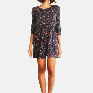 Old Navy Smocked Floral Print Dress Girls XL/14 Women's XS Cinched Waist